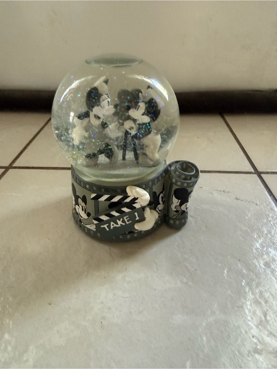Disney Other - Disney Black & White Mickey & Minnie Film Reel Snow Globe